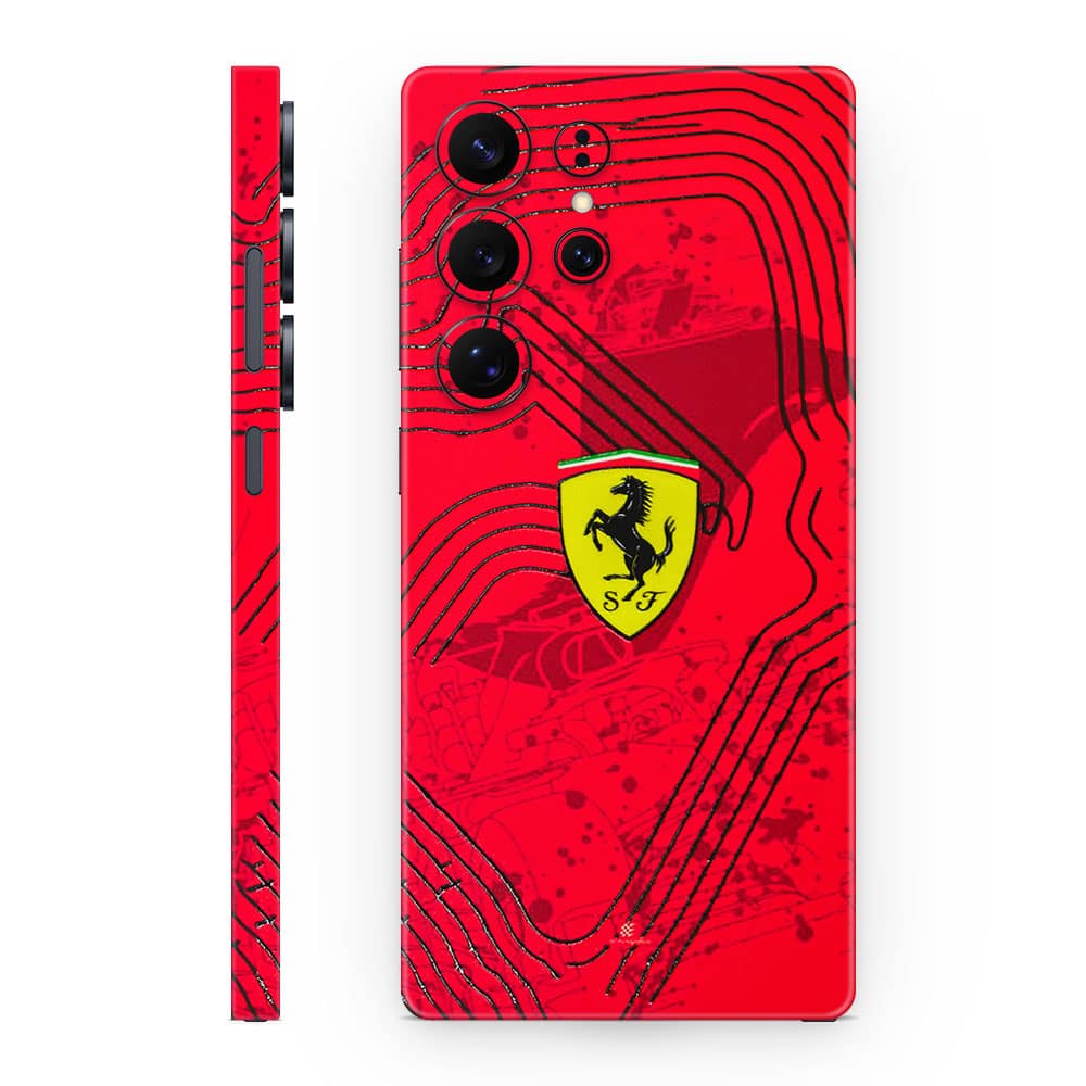 Galaxy s25 ultra ferrari's blaze 3d skin wrapitskin