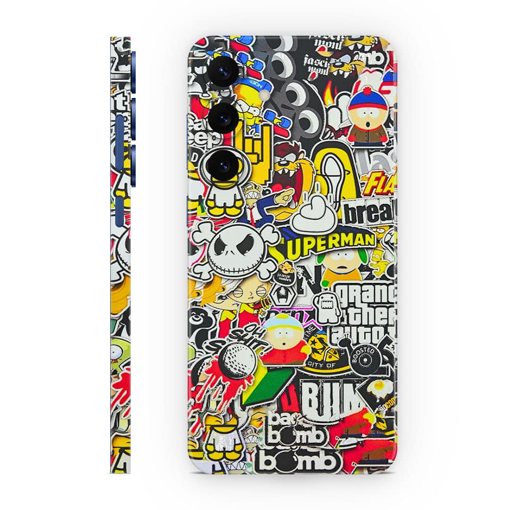 Galaxy s25 plus sticker bomb 3d skin wrapitskin