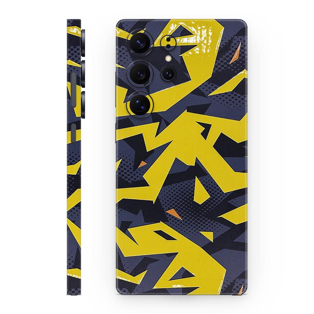 Galaxy s25 ultra abstract yellow 3d skin wrapitskin