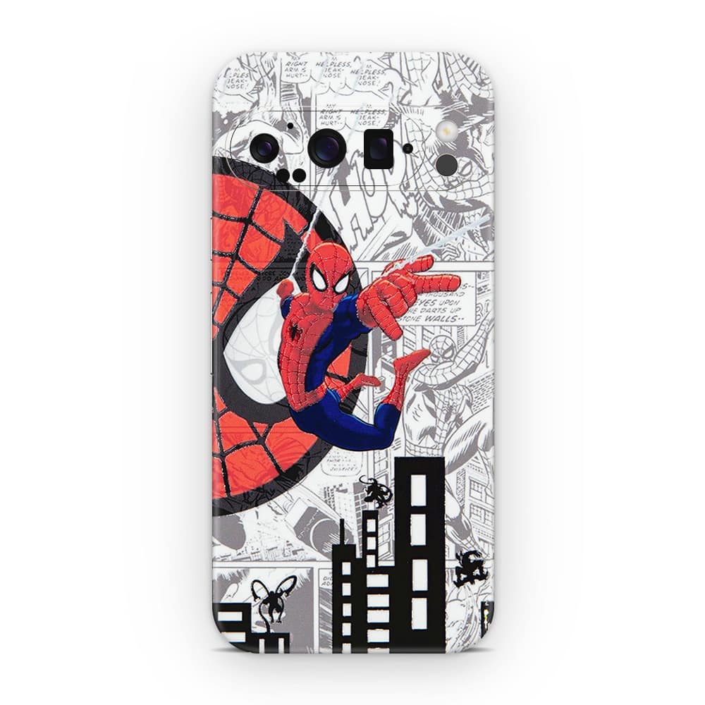 Pixel 9 pro spiderman comic 3d skin wrapitskin