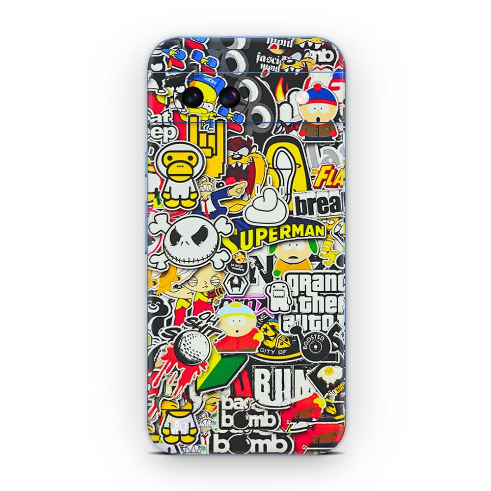 Pixel 8a sticker bomb 3d skin wrapitskin