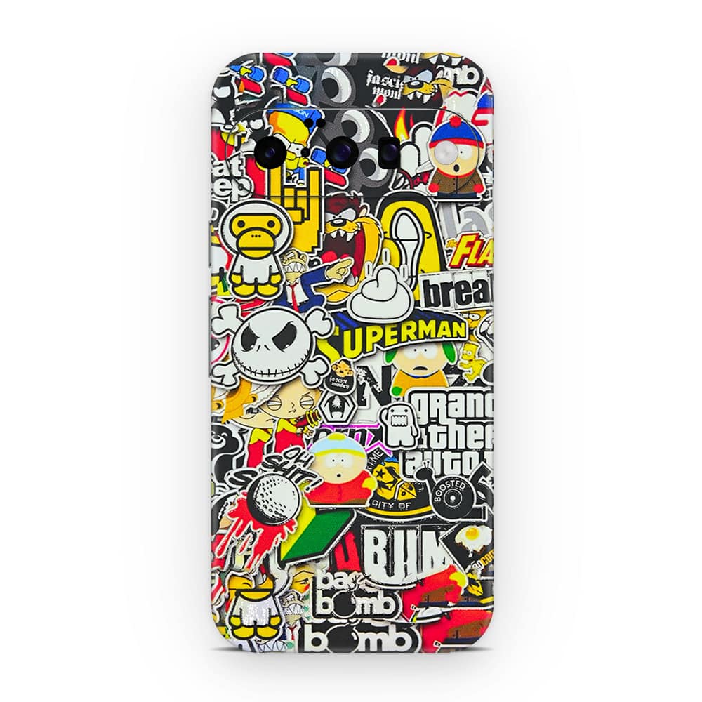 Pixel 10 sticker bomb 3d skin wrapitskin