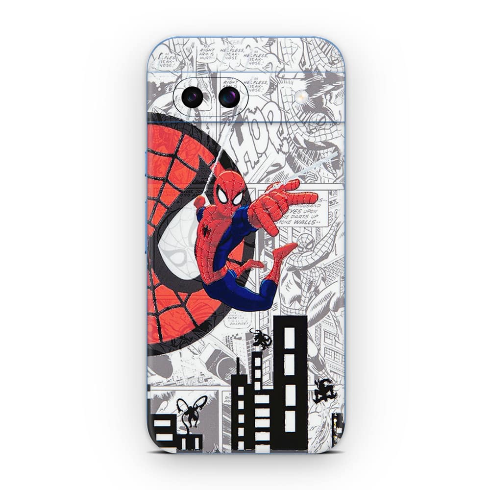 Pixel 8a spiderman comic 3d skin wrapitskin