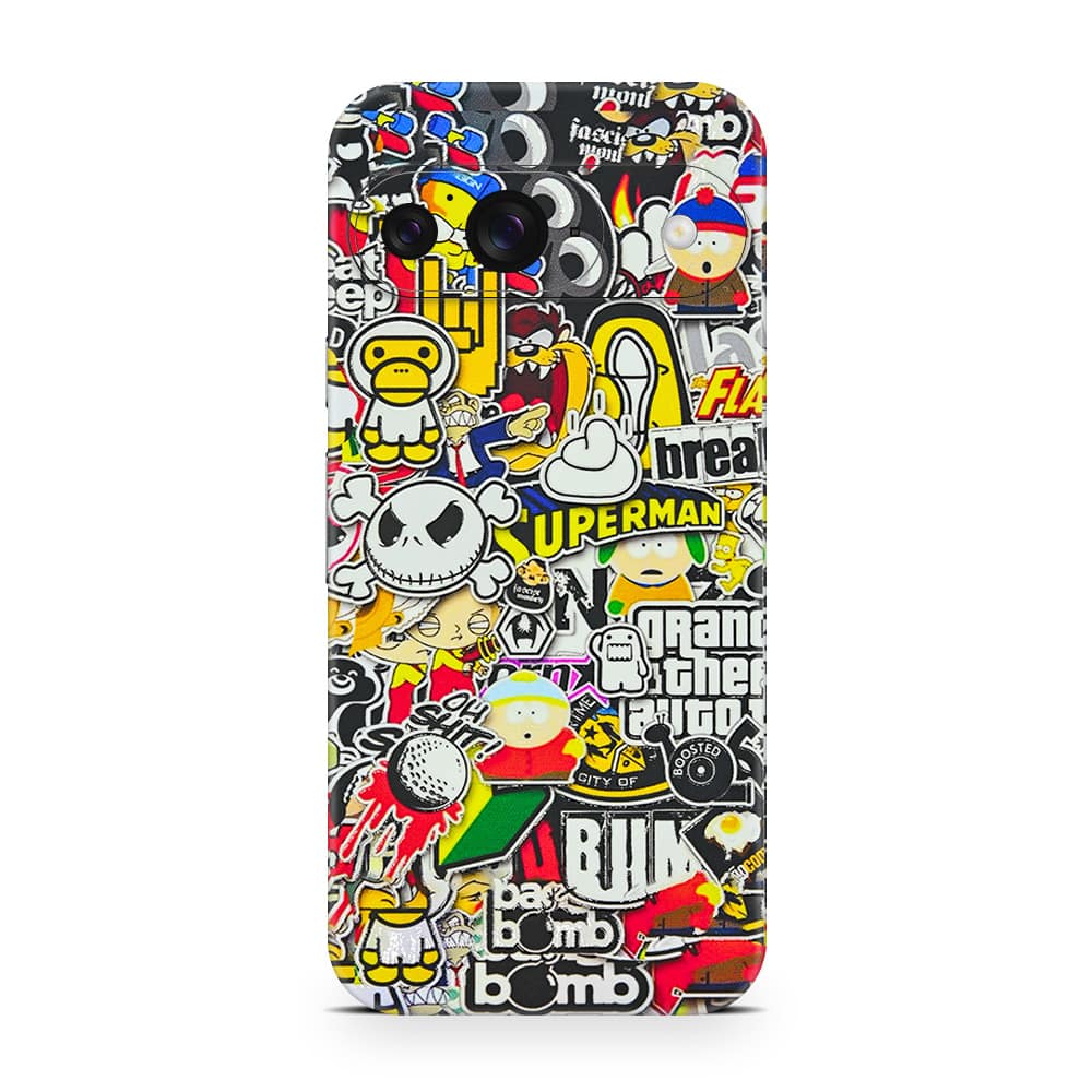 Pixel 9 sticker bomb 3d skin wrapitskin