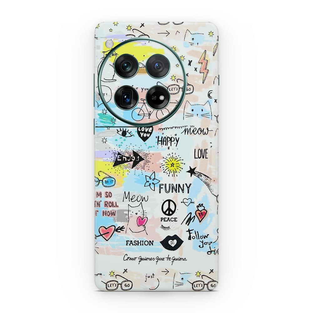 Oneplus 12 doodles 3d skin wrapitskin