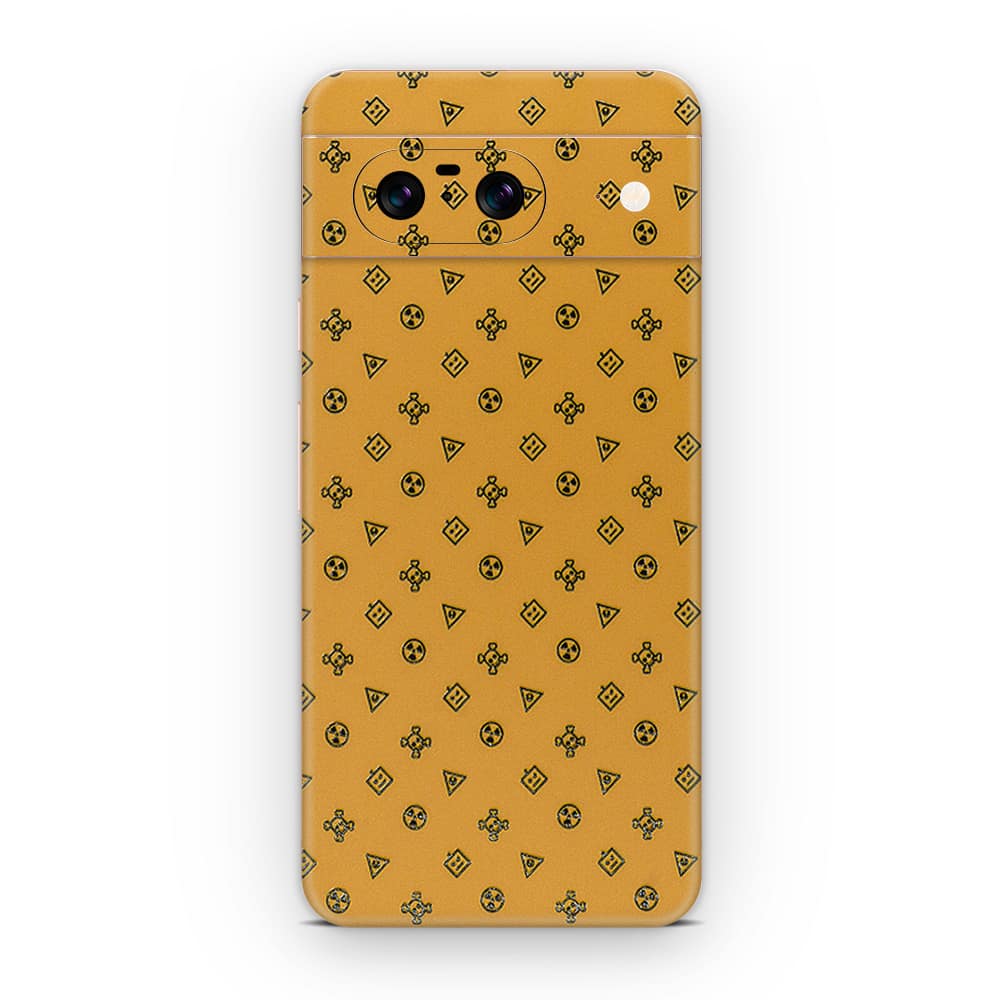 Pixel 8 yellow danger 3d skin wrapitskin