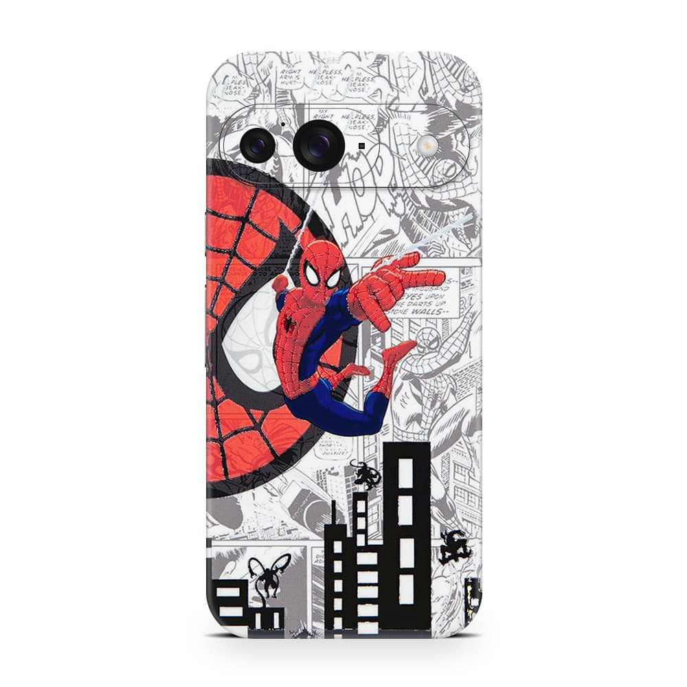 Pixel 9 spiderman comic 3d skin wrapitskin