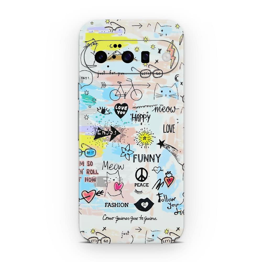Pixel 10 doodles 3d skin wrapitskin
