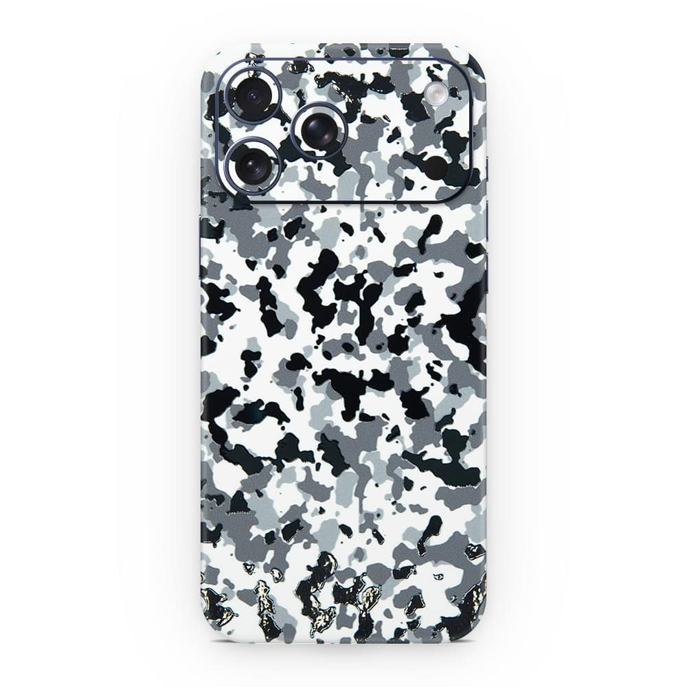 Iphone 17 pro max snow camo 3d skin wrapitskin
