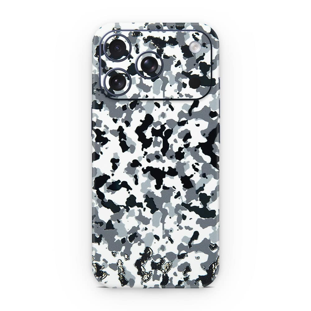 Iphone 17 pro snow camo 3d skin wrapitskin
