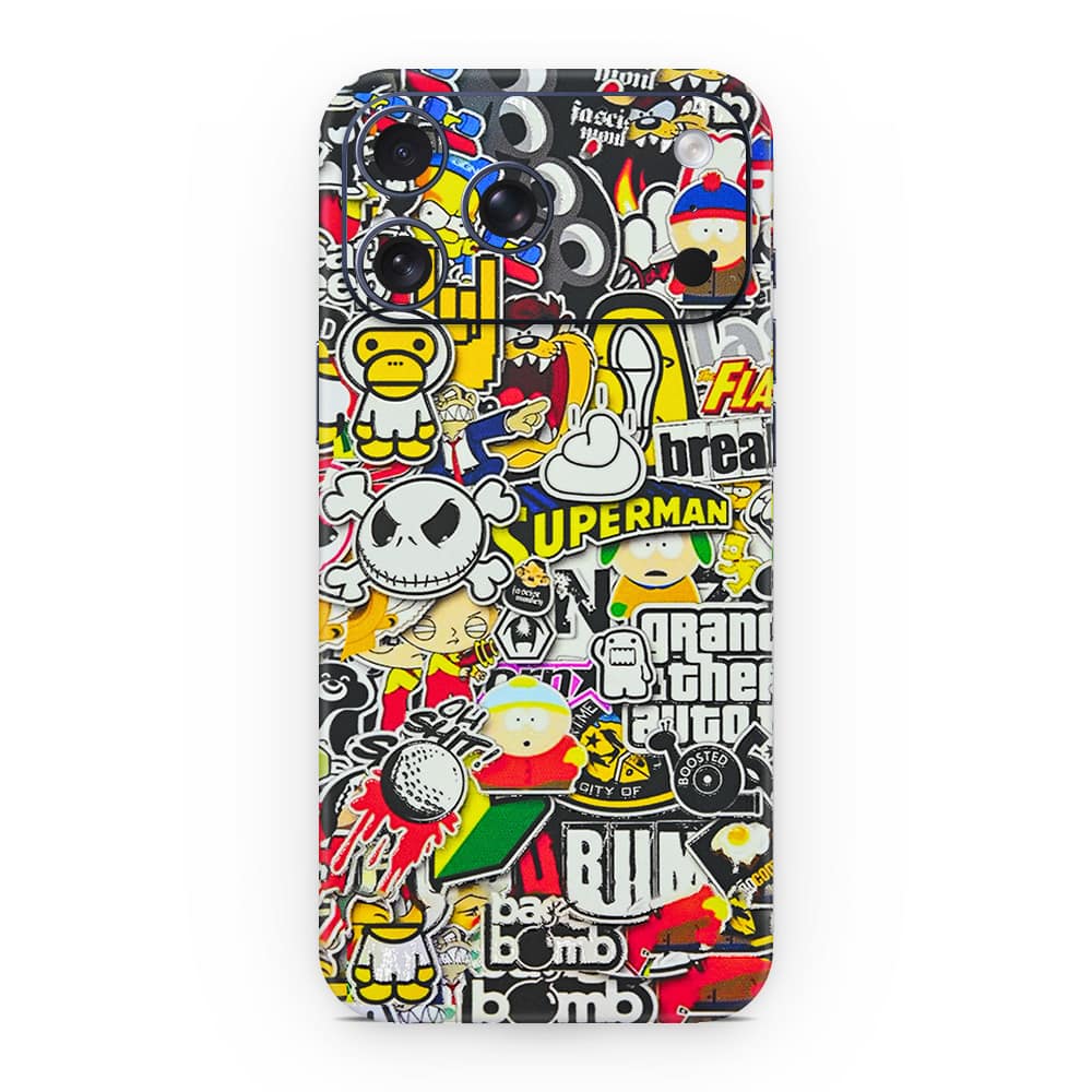 Iphone 17 pro max sticker bomb 3d skin wrapitskin