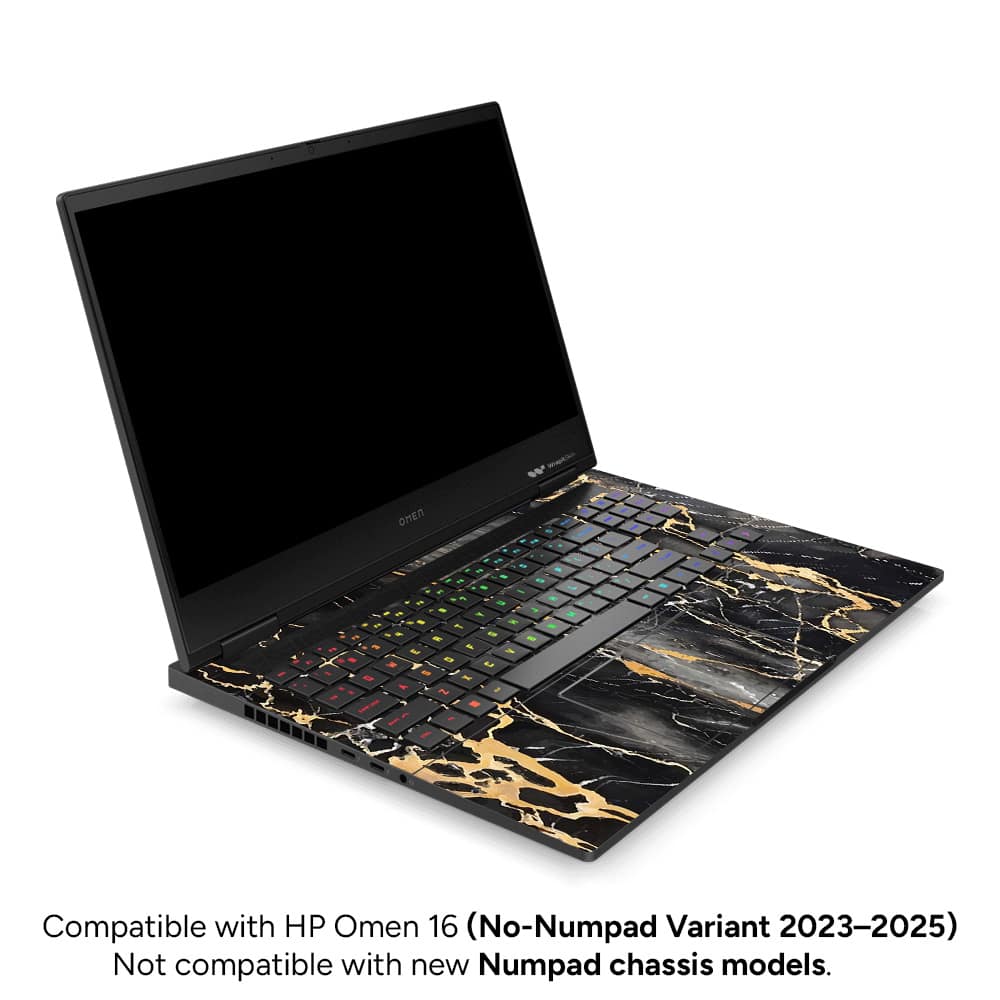 Hp omen 16 black gold fusion art skin | wrapitskin