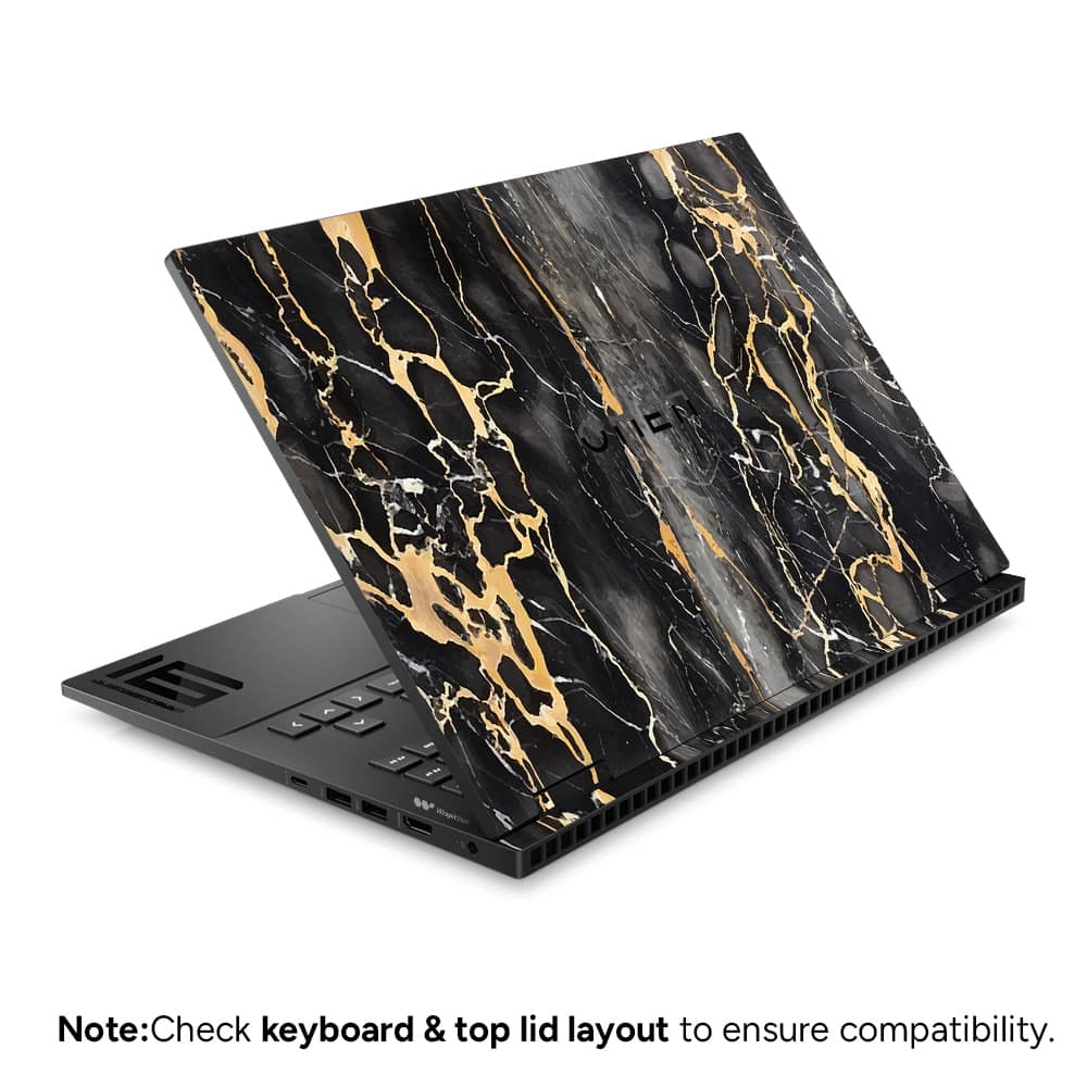 Hp omen 16 black gold fusion art skin wrapitskin