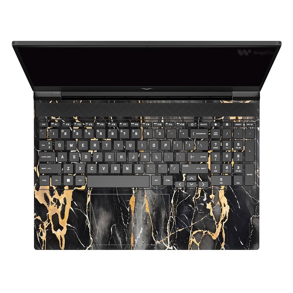 Hp victus black gold fusion art skin | wrapitskin