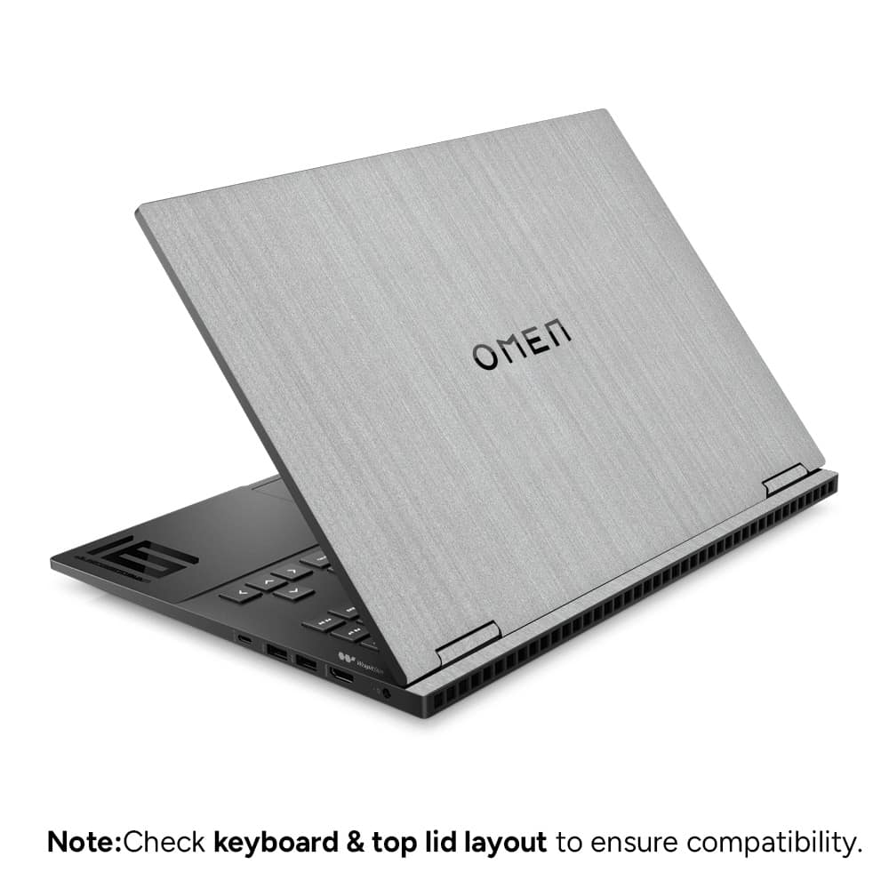 Hp omen 16 brushed metal steel skin wrapitskin