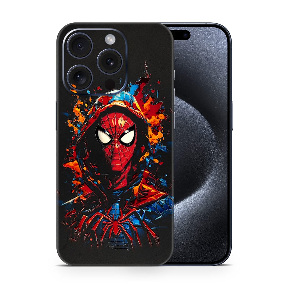 Iphone 15 pro spiderman splash 3d skin wrapitskin