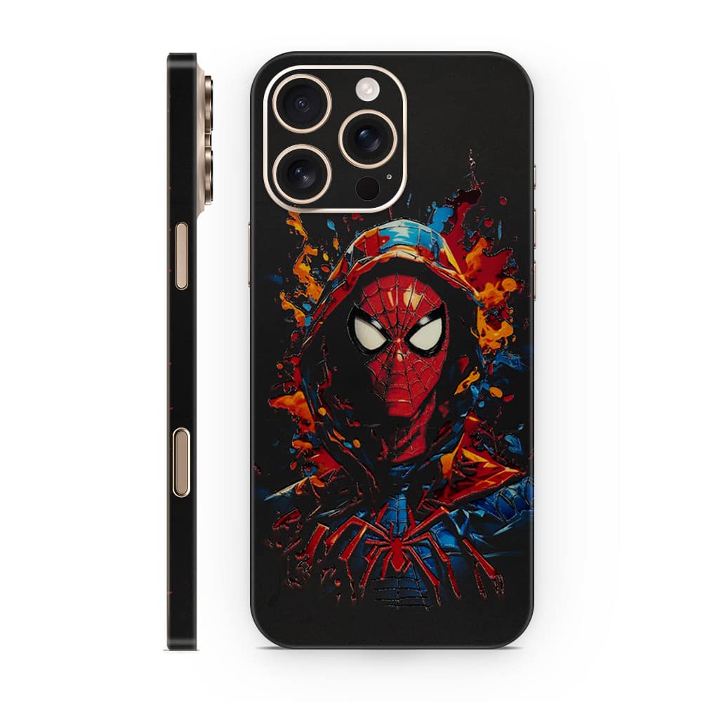 Iphone 16 pro max spiderman splash 3d skin wrapitskin