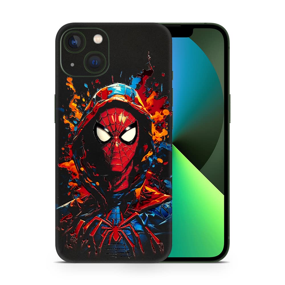 Iphone 13 spiderman splash 3d skin wrapitskin