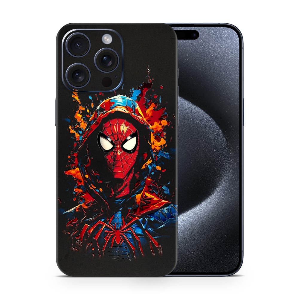 Iphone 15 pro max spiderman splash 3d skin wrapitskin