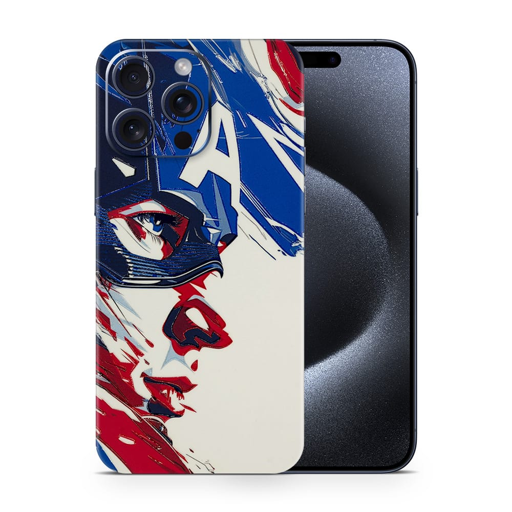 Iphone 15 pro max captain america 3d skin wrapitskin