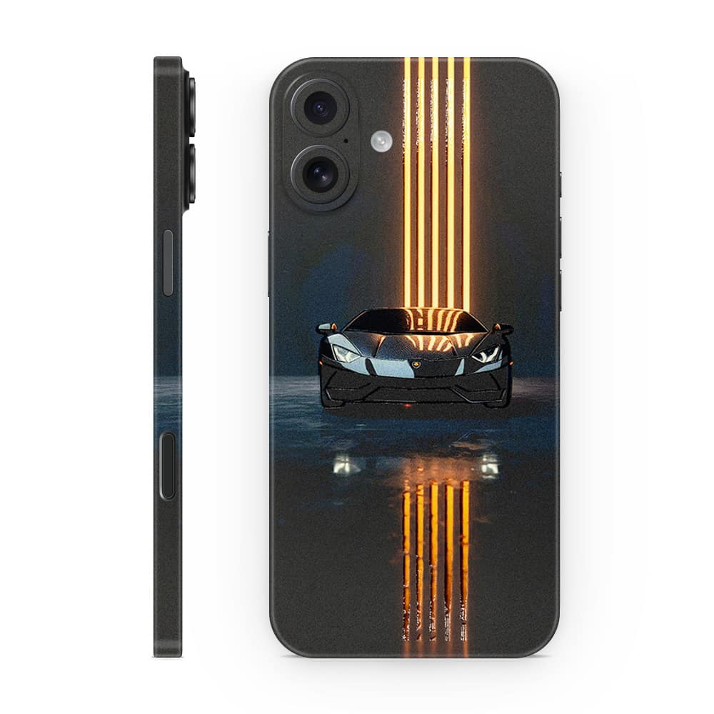 Iphone 16 plus lamborghini black 3d skin wrapitskin