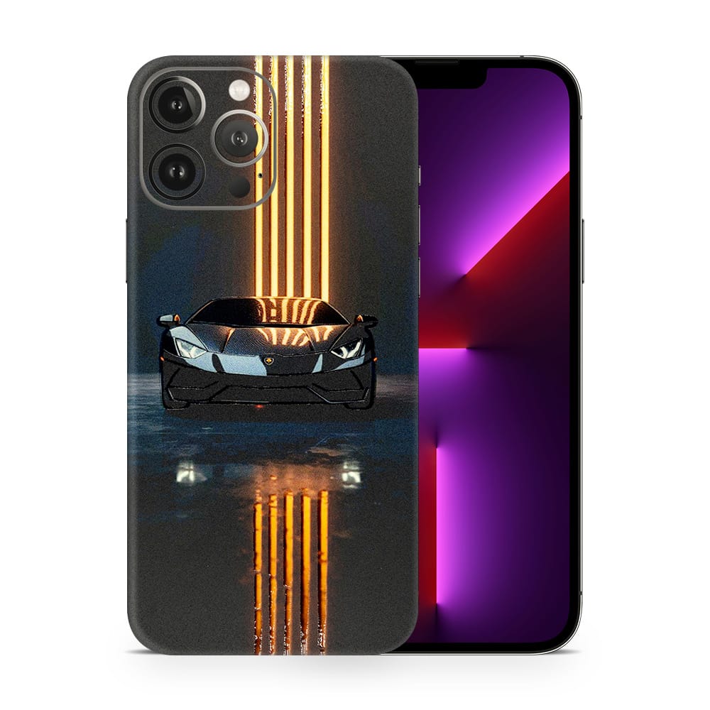 Iphone 13 pro lamborghini black 3d skin wrapitskin