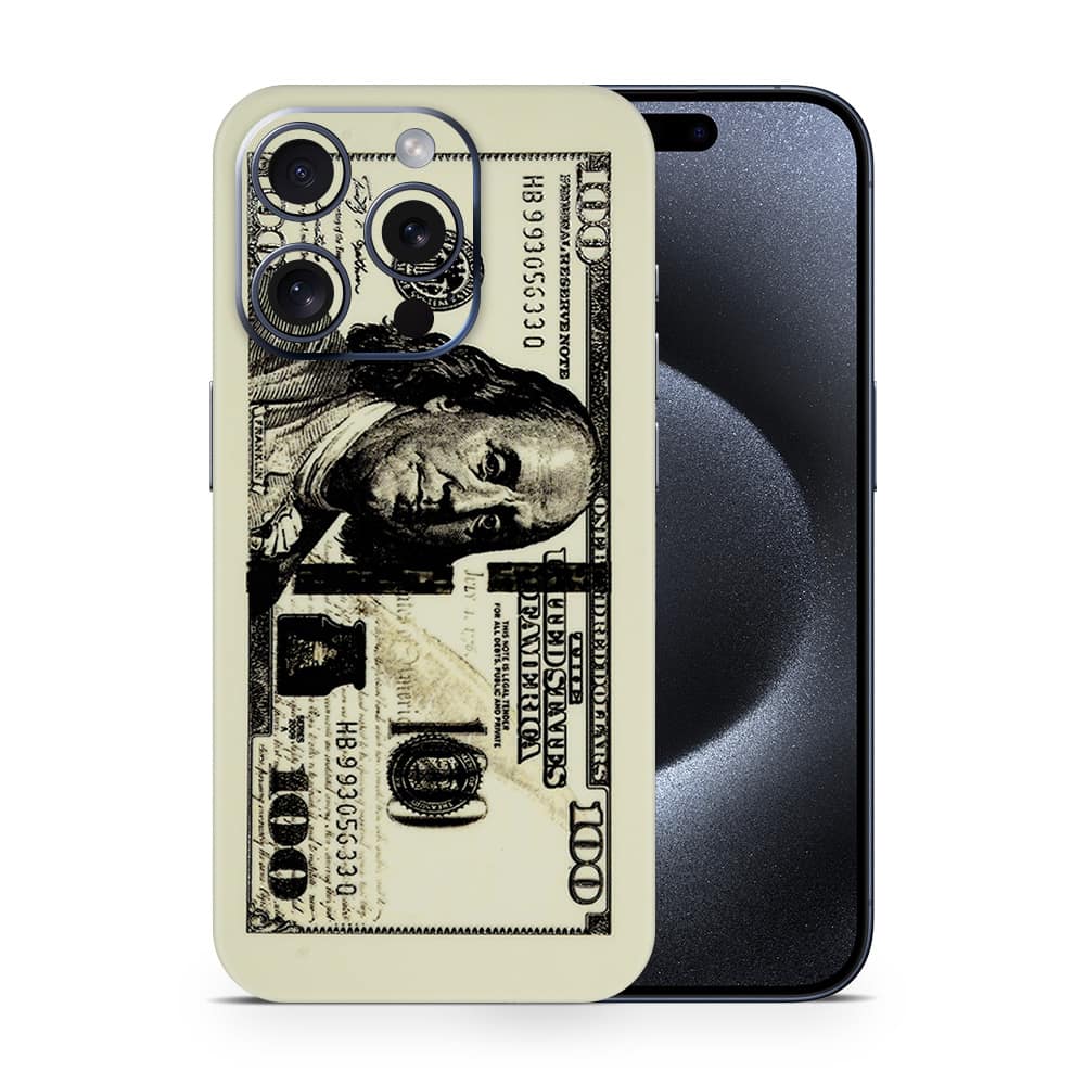 Iphone 15 pro dollar bill 3d skin wrapitskin