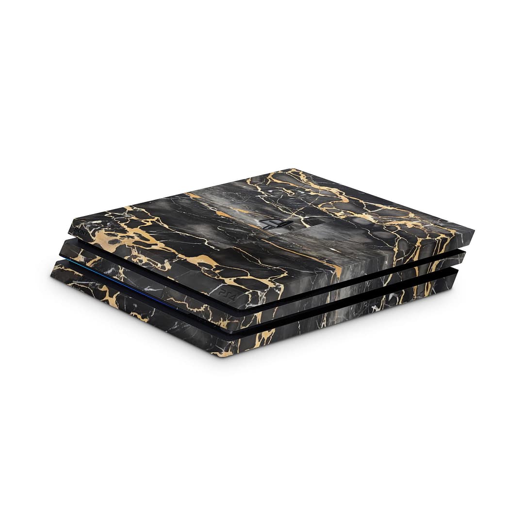 Playstation 4 pro black gold fusion art skin | wrapitskin