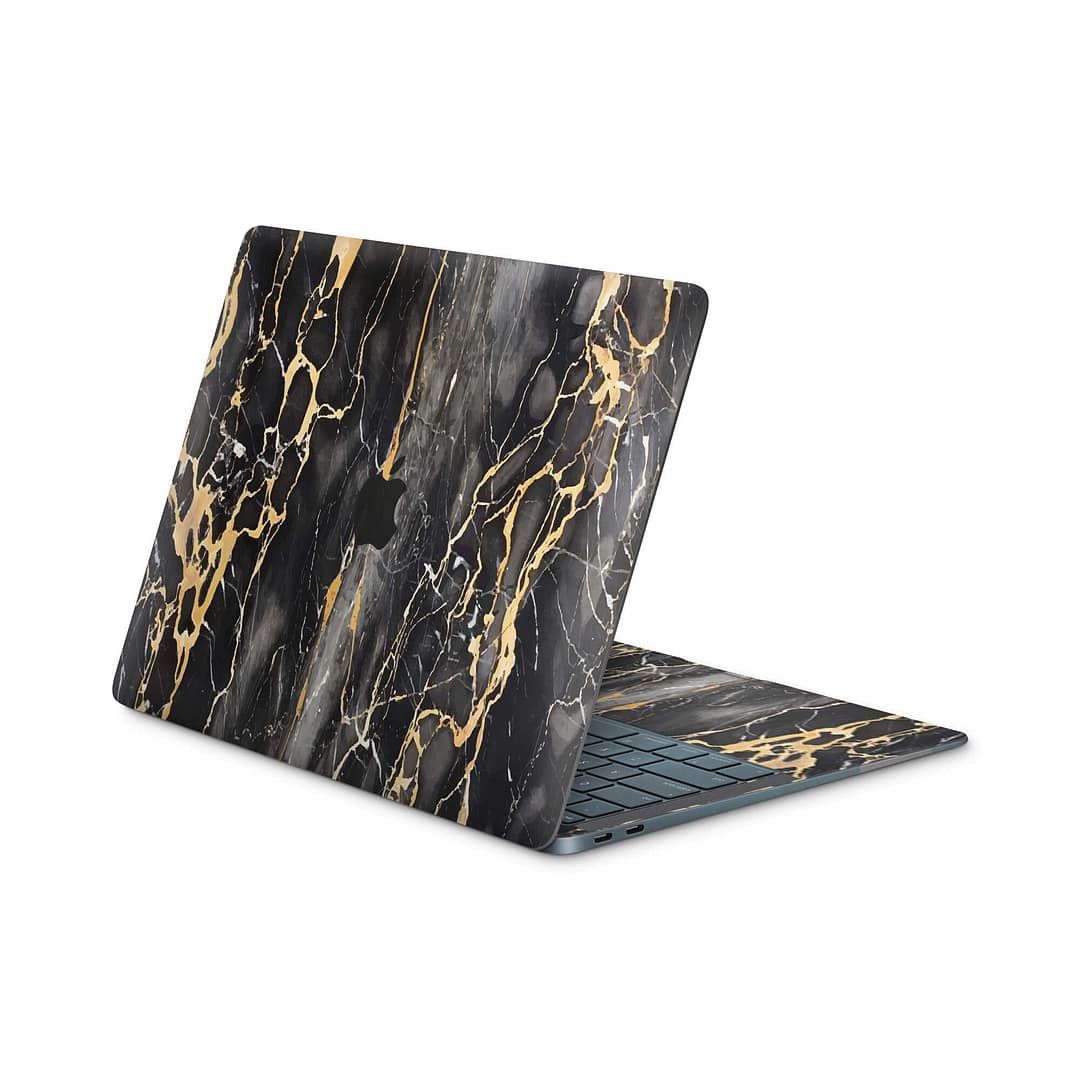 Macbook air 13'' (2018) black gold fusion art skin | wrapitskin