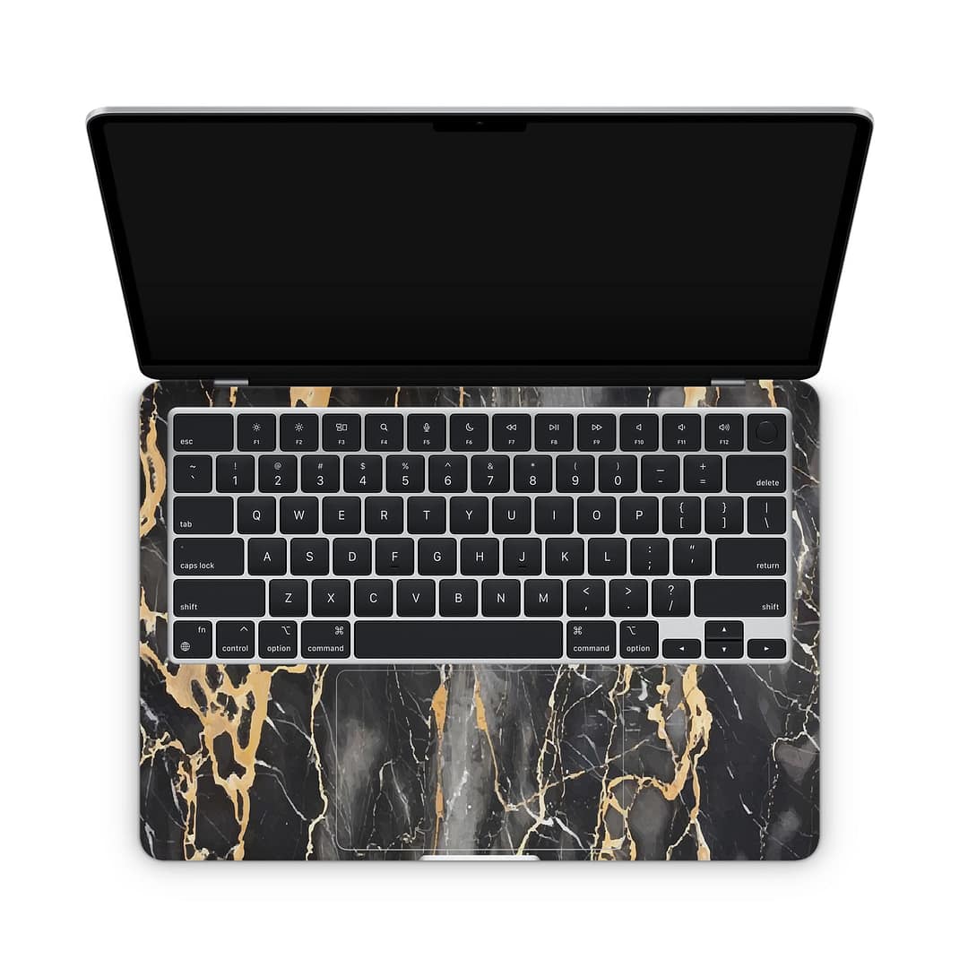 Macbook air 13. 6'' m2 2022 black gold fusion art skin | wrapitskin