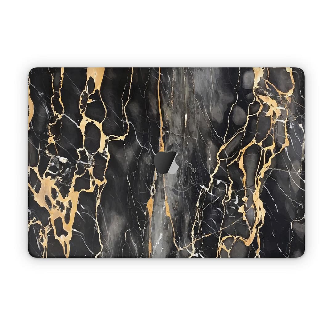 Macbook pro 15'' (2017) black gold fusion art skin | wrapitskin