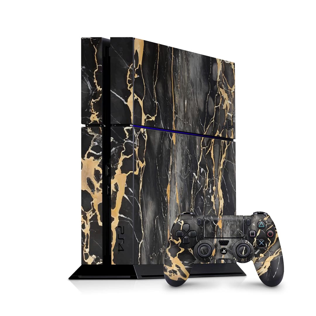 Playstation 4 black gold fusion art skin wrapitskin