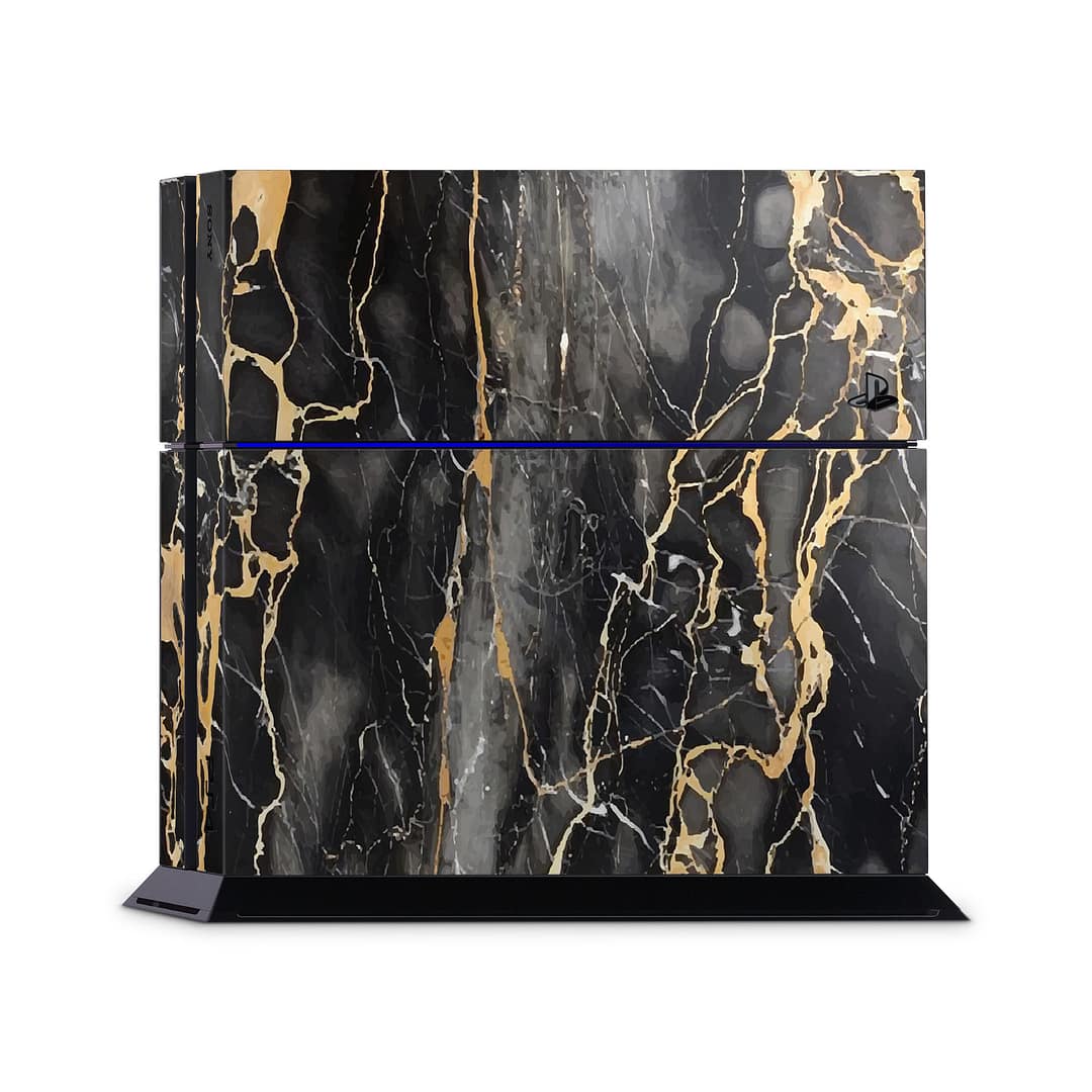 Playstation 4 black gold fusion art skin | wrapitskin