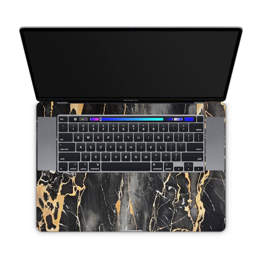 Macbook pro 16'' (touch bar,2019) black gold fusion art skin | wrapitskin