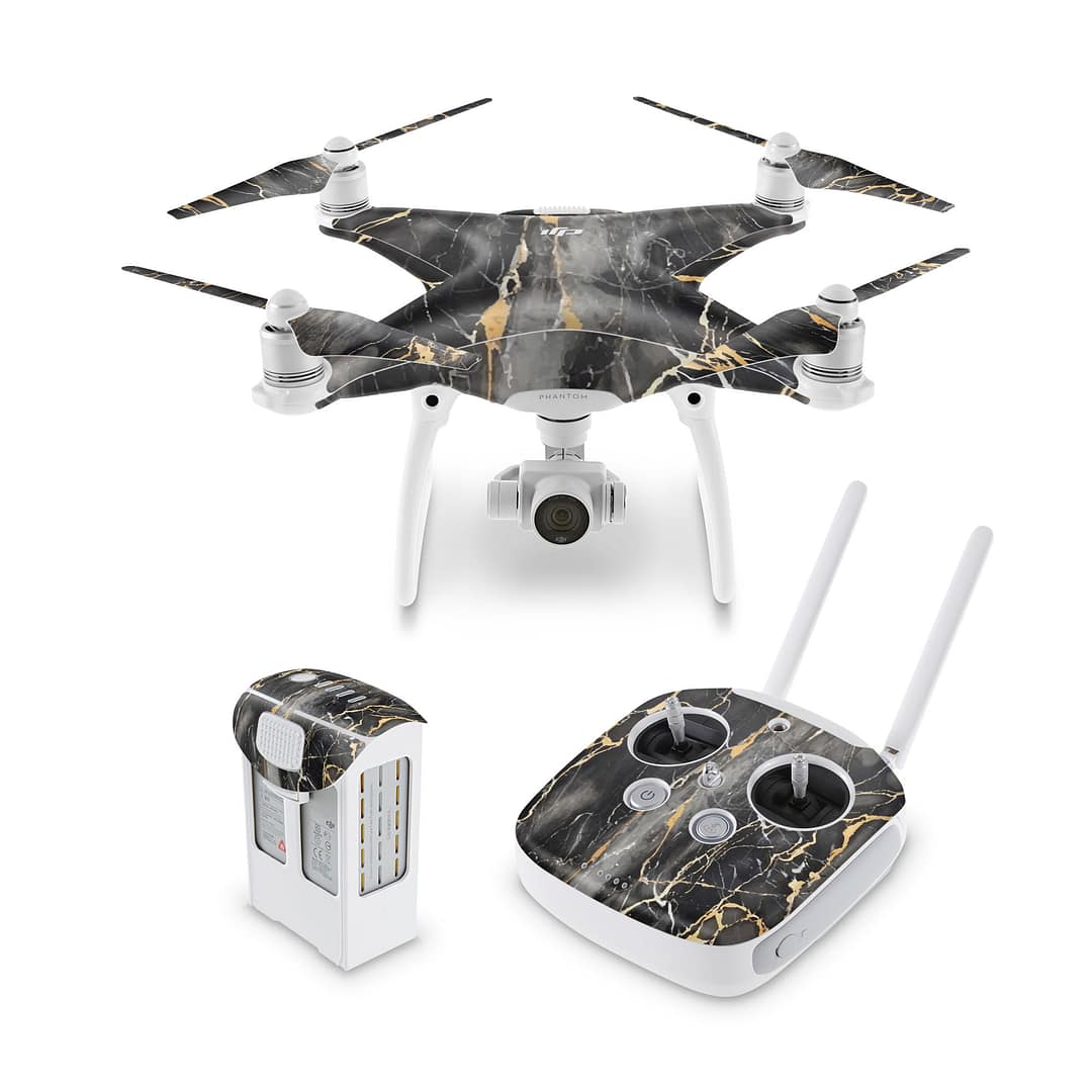 Dji phantom 4 black gold fusion art skin | wrapitskin