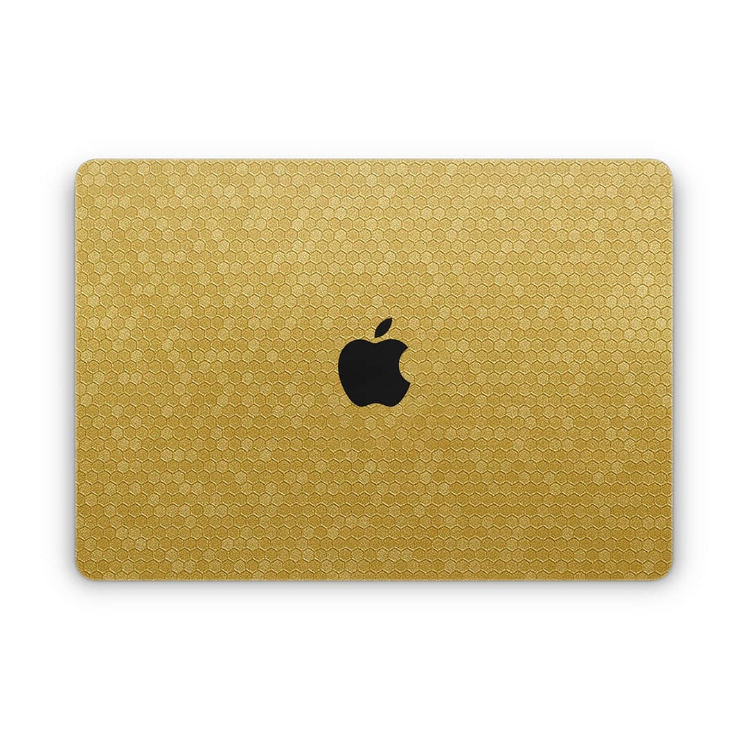 Macbook air 13. 6'' m2 2022 honeycomb gold skin | wrapitskin