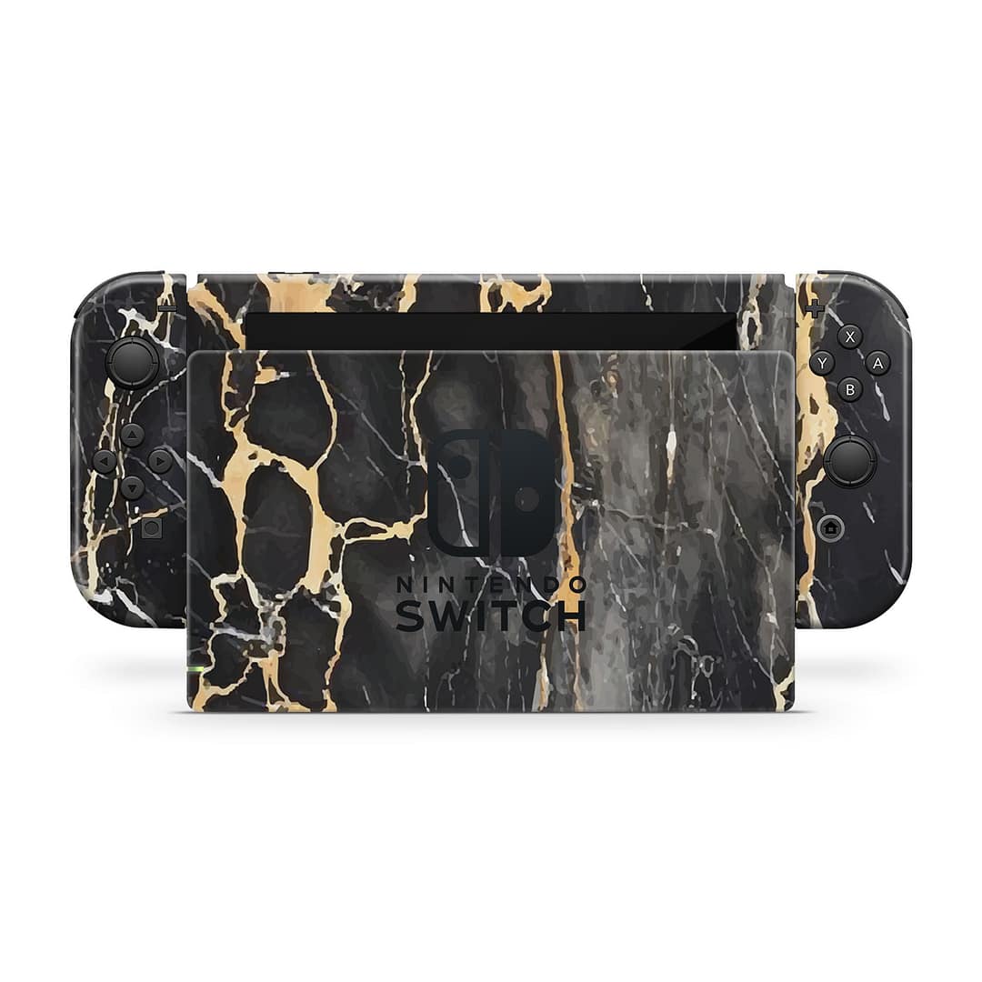 Nintendo switch black gold fusion art skin | wrapitskin