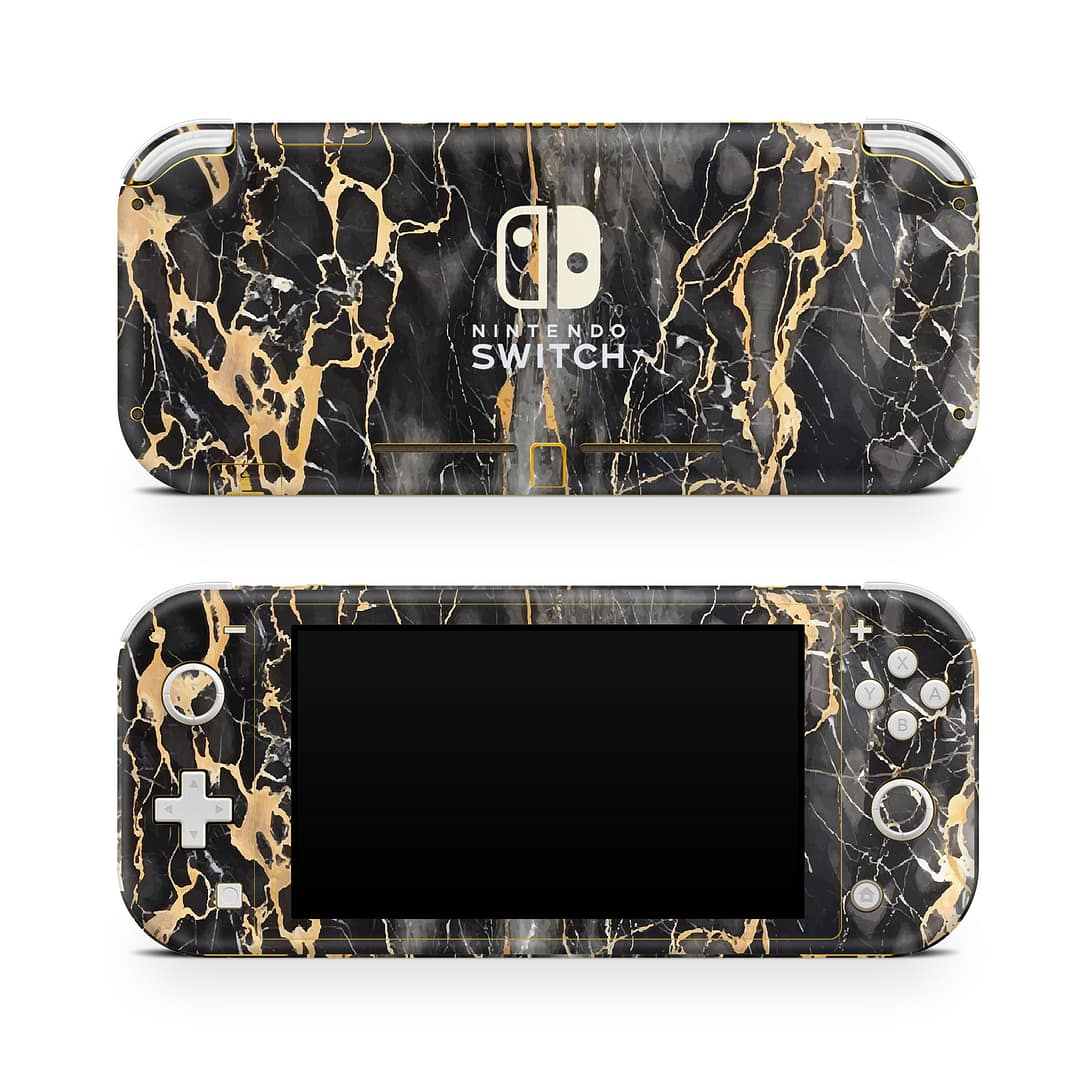 Nintendo switch lite black gold fusion art skin | wrapitskin