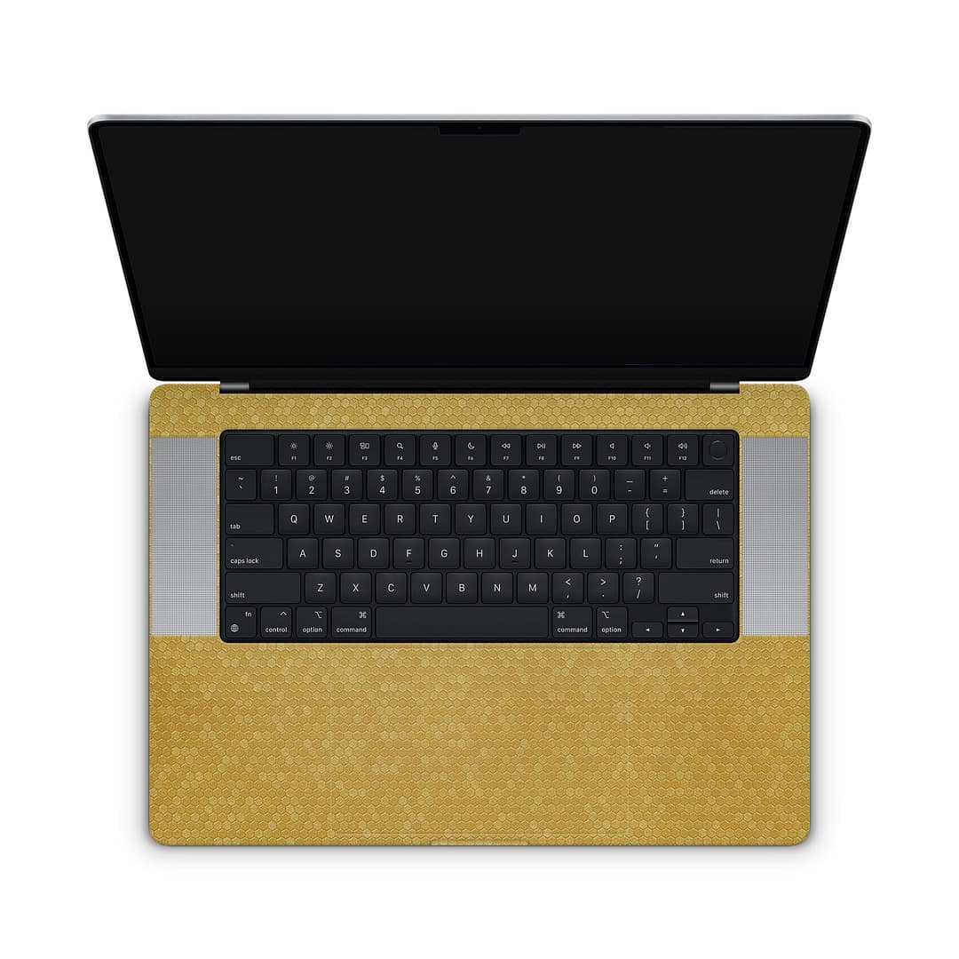 Macbook pro 16'' (m1,2021) honeycomb gold skin | wrapitskin