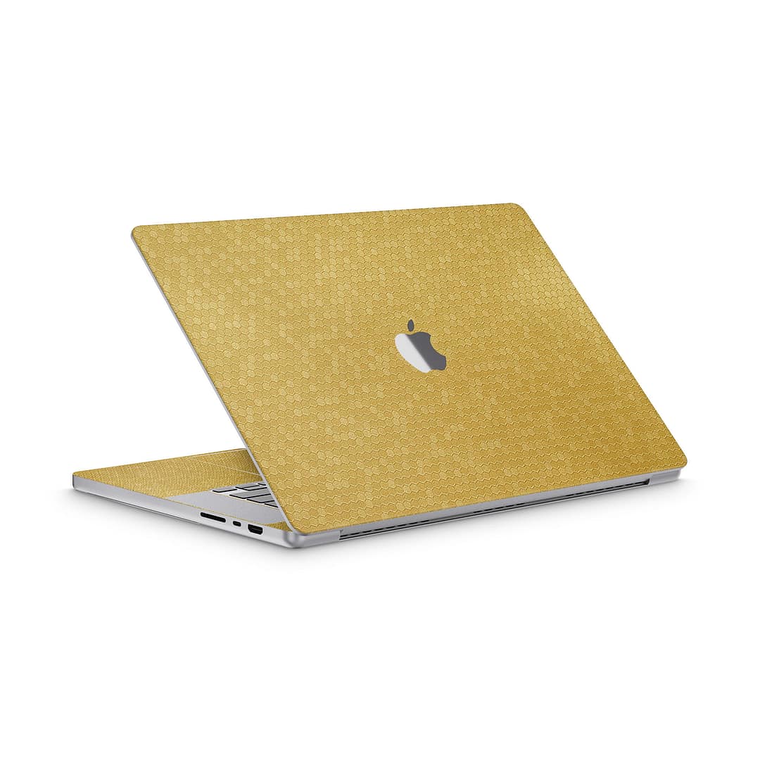 Macbook pro 16'' (m1,2021) honeycomb gold skin | wrapitskin