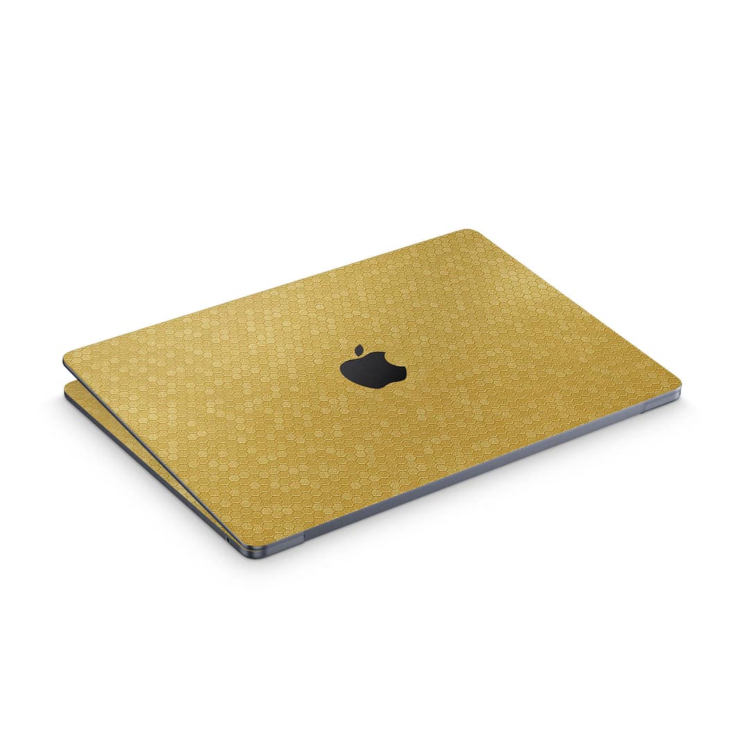 Macbook air 13. 6'' m2 2022 honeycomb gold skin | wrapitskin