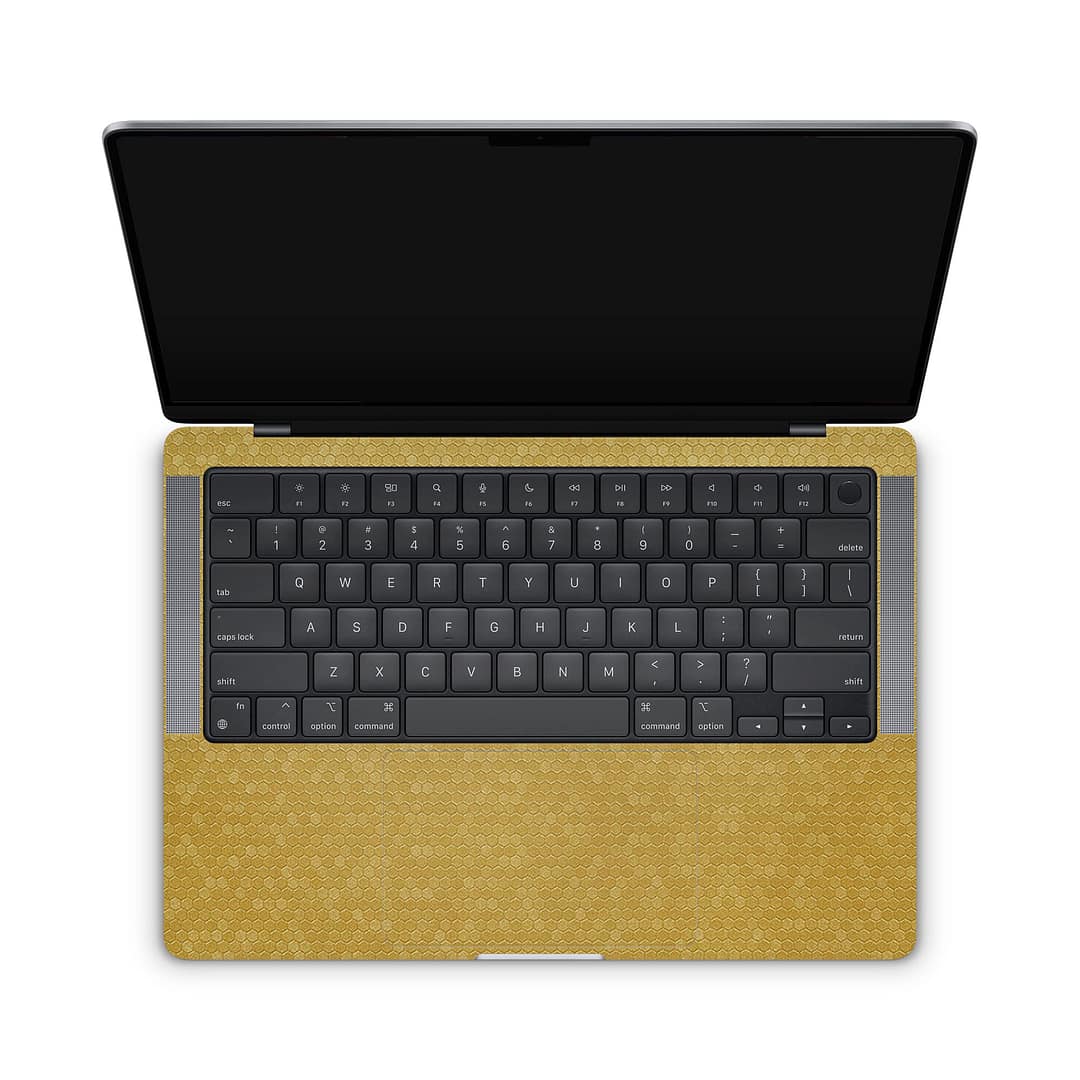Macbook pro 14'' (2021) honeycomb gold skin | wrapitskin