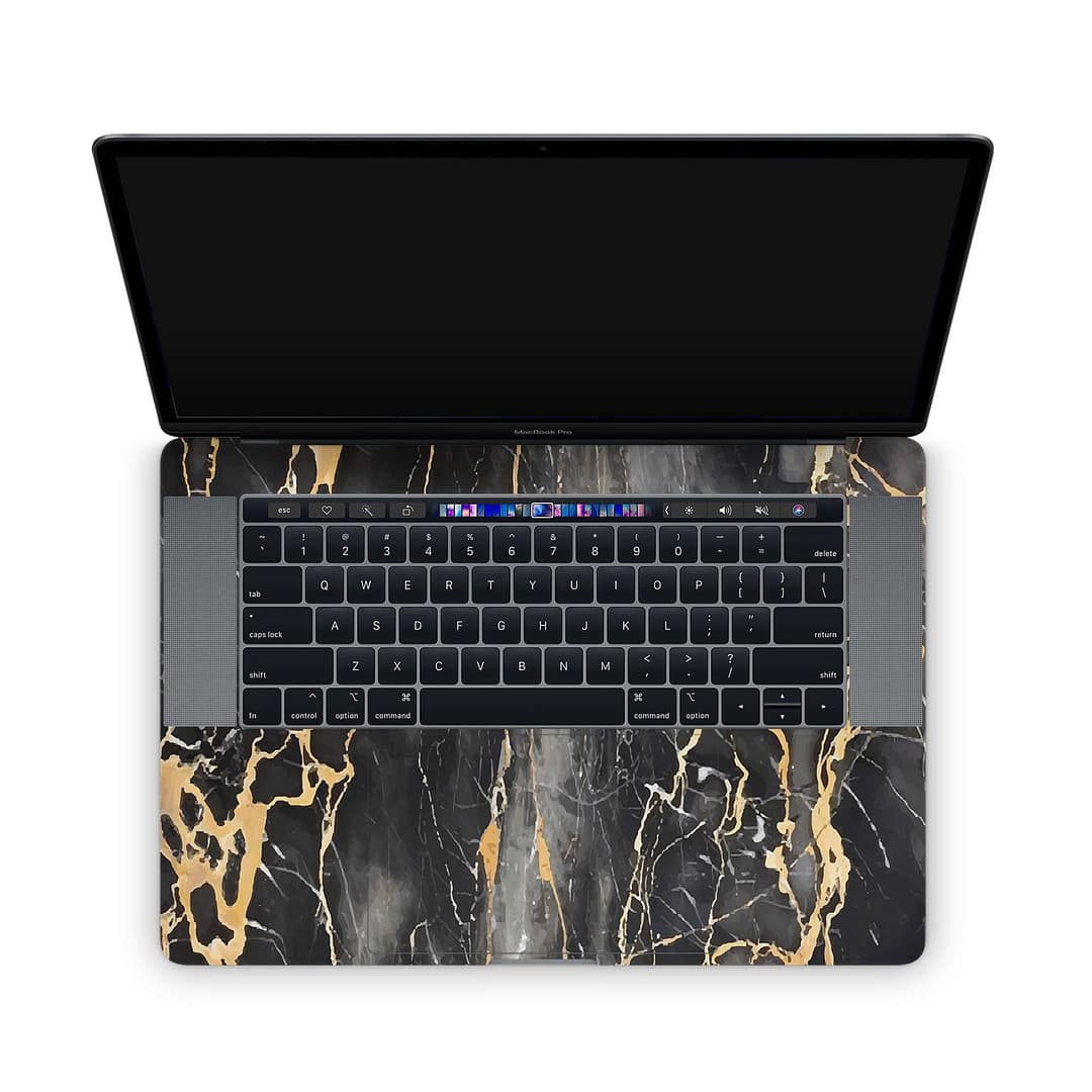 Macbook pro 15'' (2018-2019) black gold fusion art skin | wrapitskin