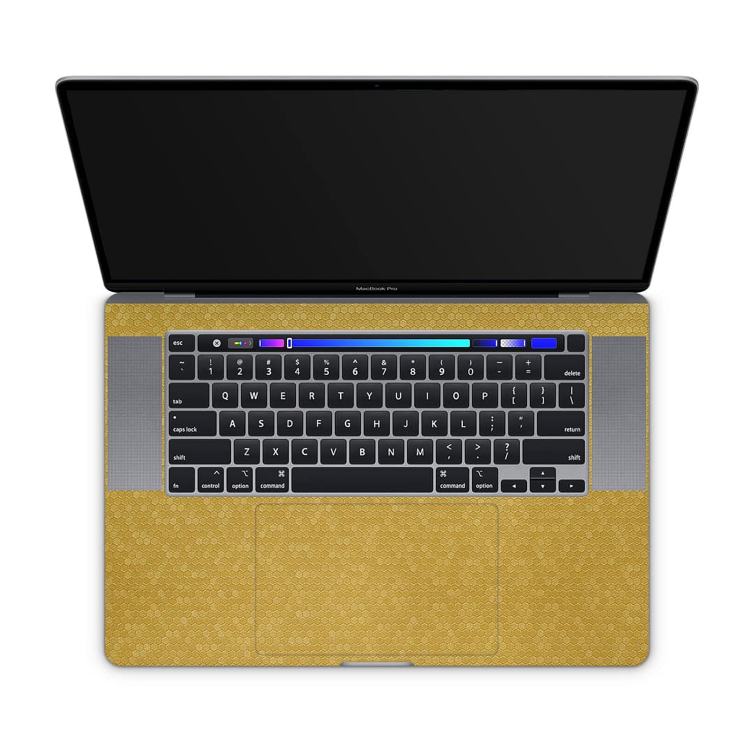 Macbook pro 16'' (touch bar,2019) honeycomb gold skin | wrapitskin