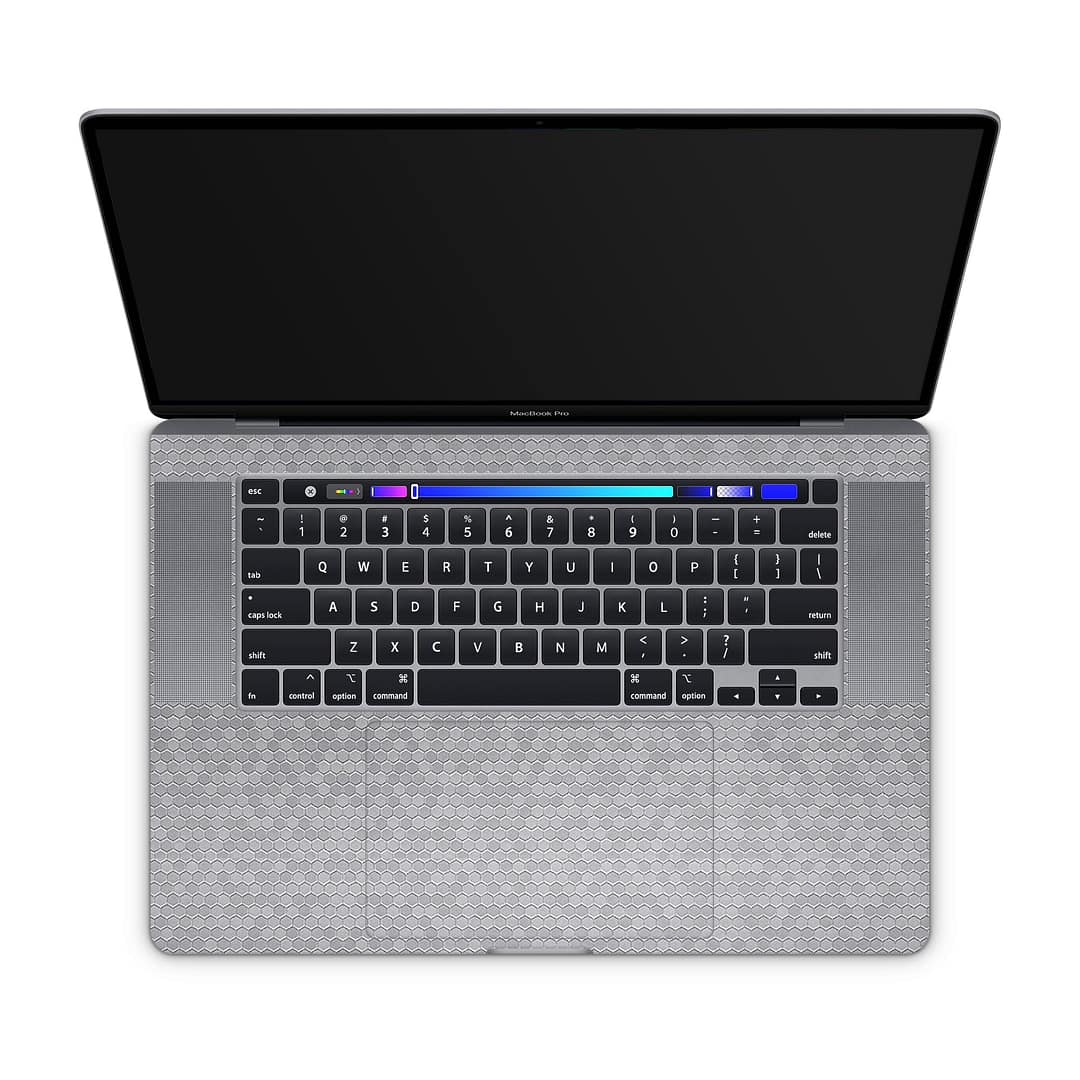 Macbook pro 16'' (touch bar,2019) honeycomb silver skin | wrapitskin