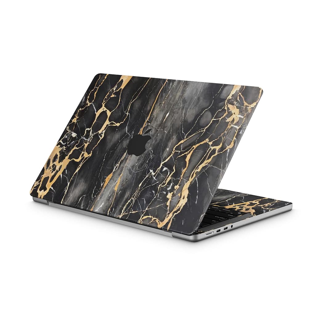 Macbook pro 14'' (2021) black gold fusion art skin | wrapitskin