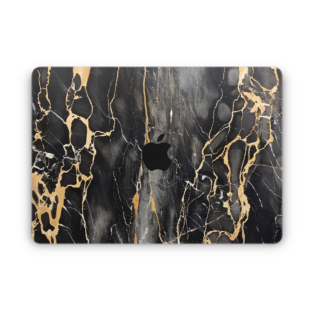 Macbook air 13. 6'' m2 2022 black gold fusion art skin | wrapitskin