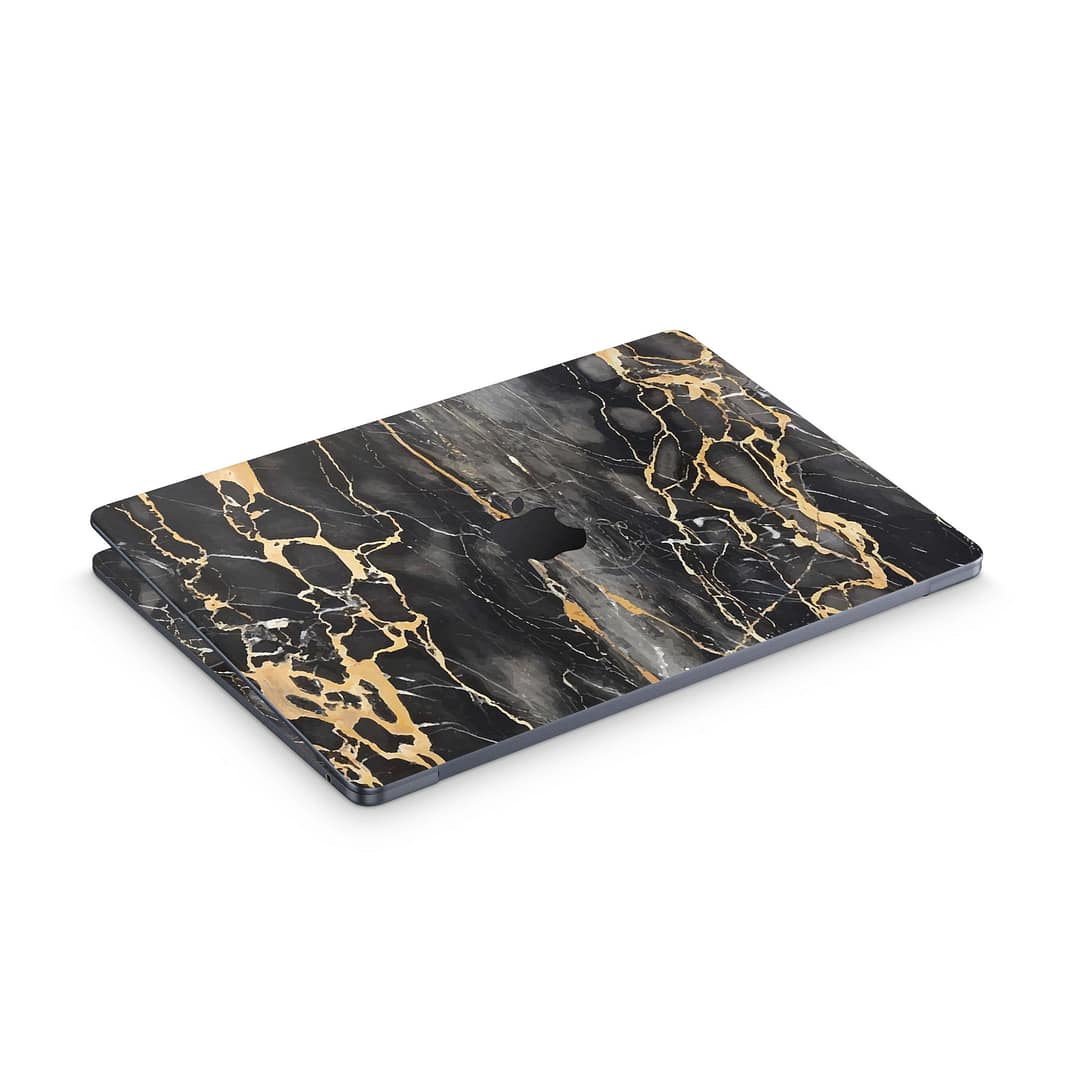 Macbook air 13. 6'' m2 2022 black gold fusion art skin | wrapitskin
