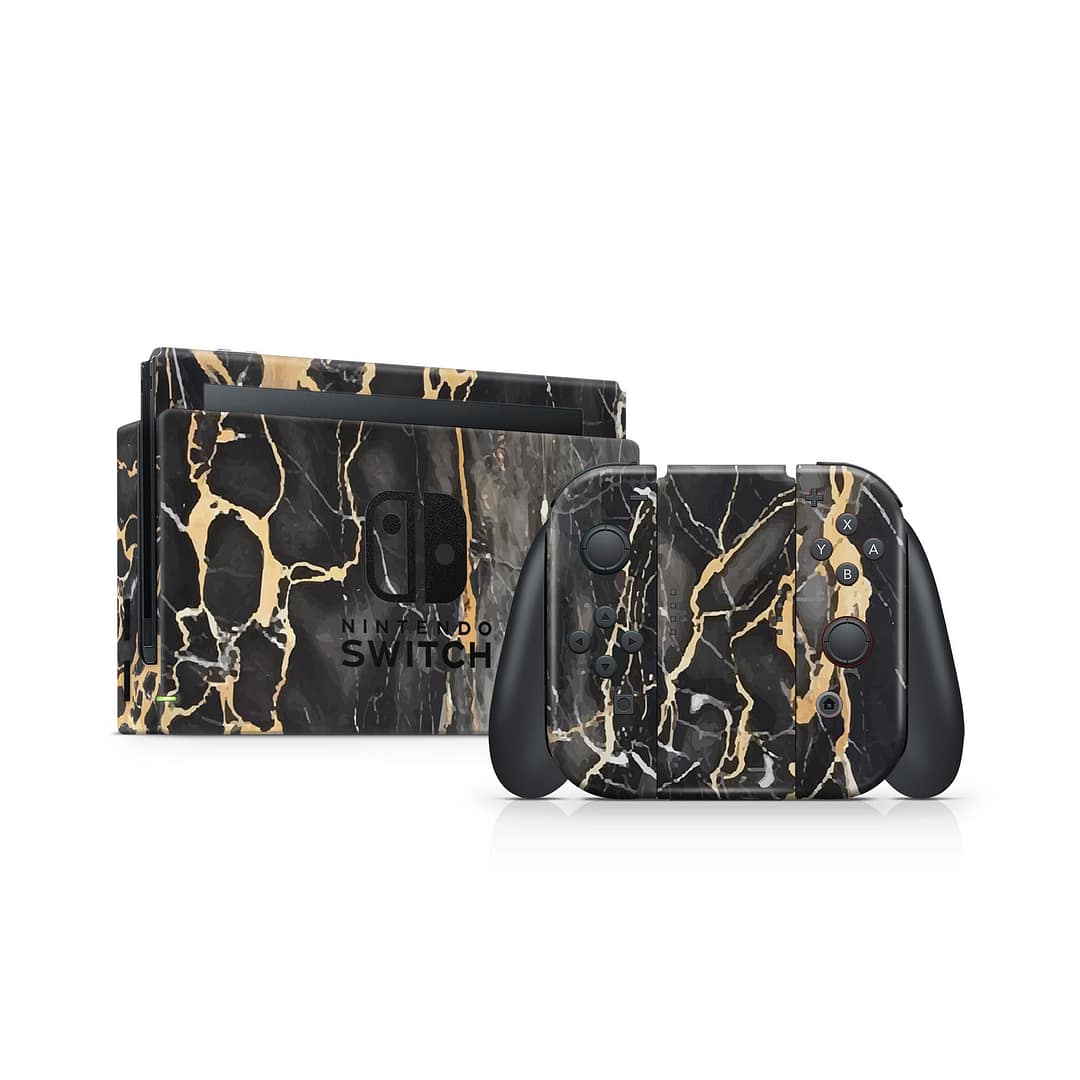 Nintendo switch black gold fusion art skin | wrapitskin