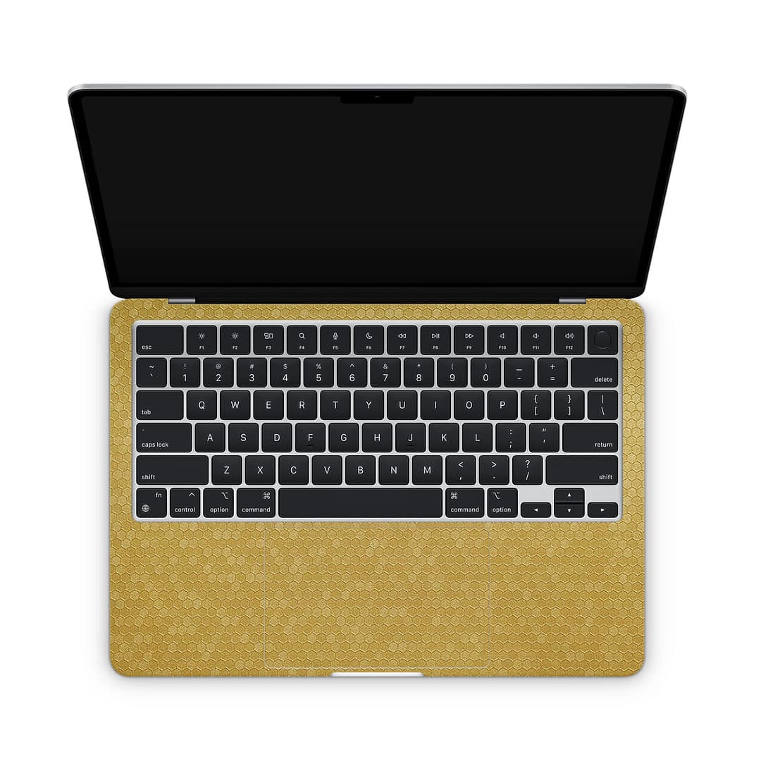 Macbook air 13. 6'' m2 2022 honeycomb gold skin | wrapitskin